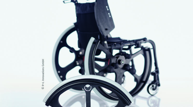 Das teilbare Rollstuhlrad von trivida.