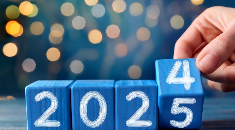 Würfel mit 2024 wird auf 2025 umgedreht.